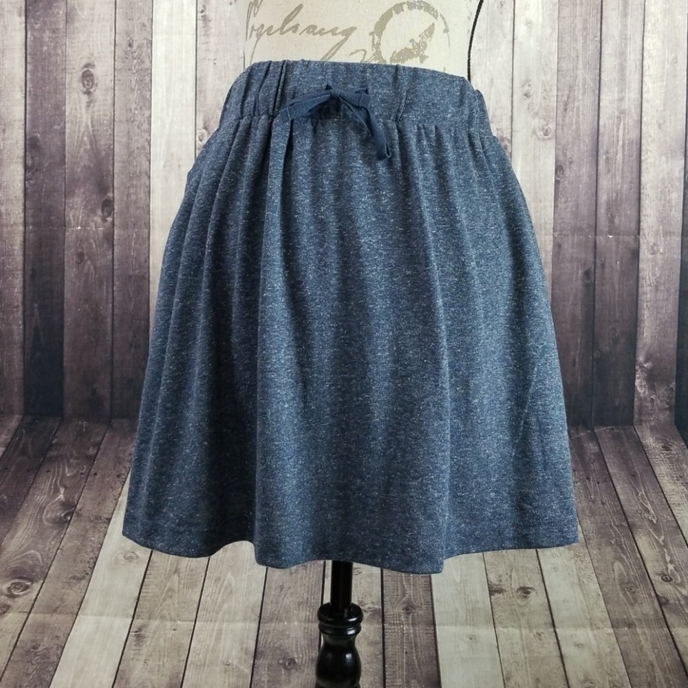 Lou & Grey marled blue linen blend mini skirt
